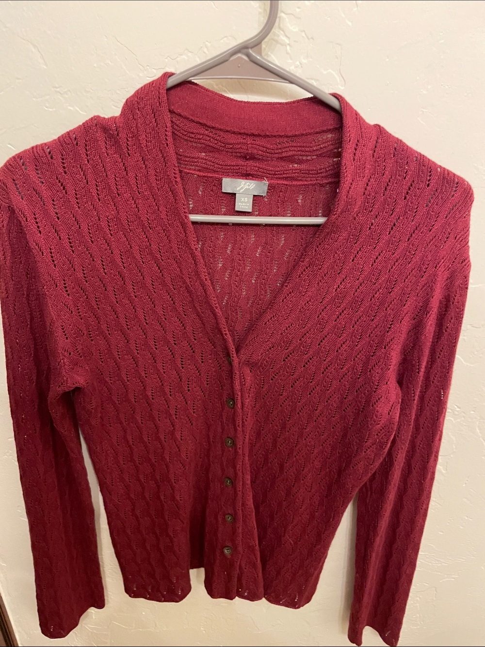 J. Jill Women's Button-Front Pointelle Cardigan Sweater